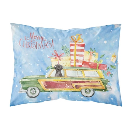Carolines Treasures Carolines Treasures CK2435PILLOWCASE Merry Christmas Black Labrador Retriever Fabric Standard Pillowcase CK2435PILLOWCASE
